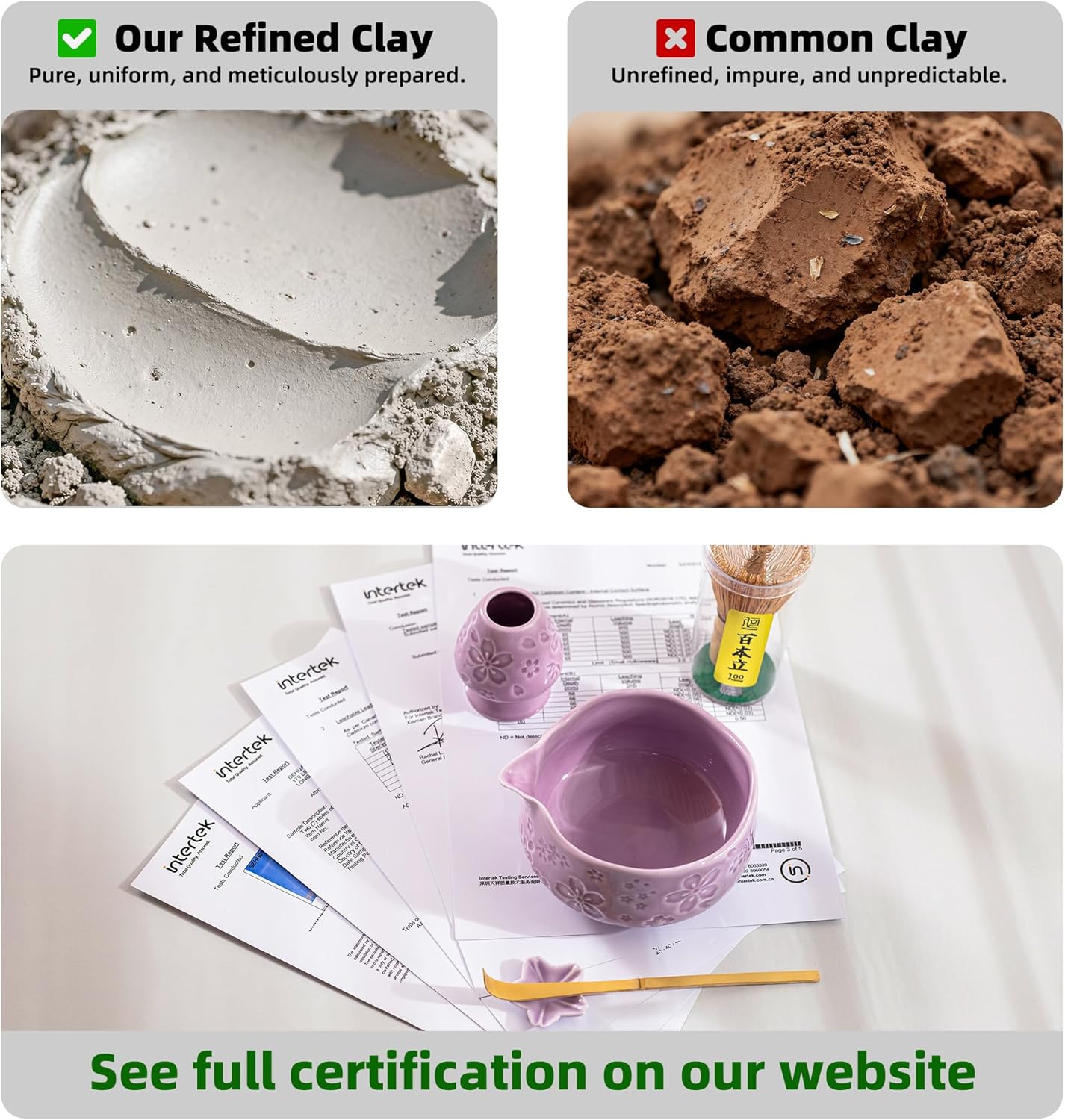 TEANAGOO 7-PCS Purple Matcha Whisk Set with Cherry Blossom Design, Complete Ceremony Kit, Ceramic Chawan Bowl with Spout, Whisk & Accessories, Traditional Matcha Tea Set for Lattes& Gift Giving - Image 6