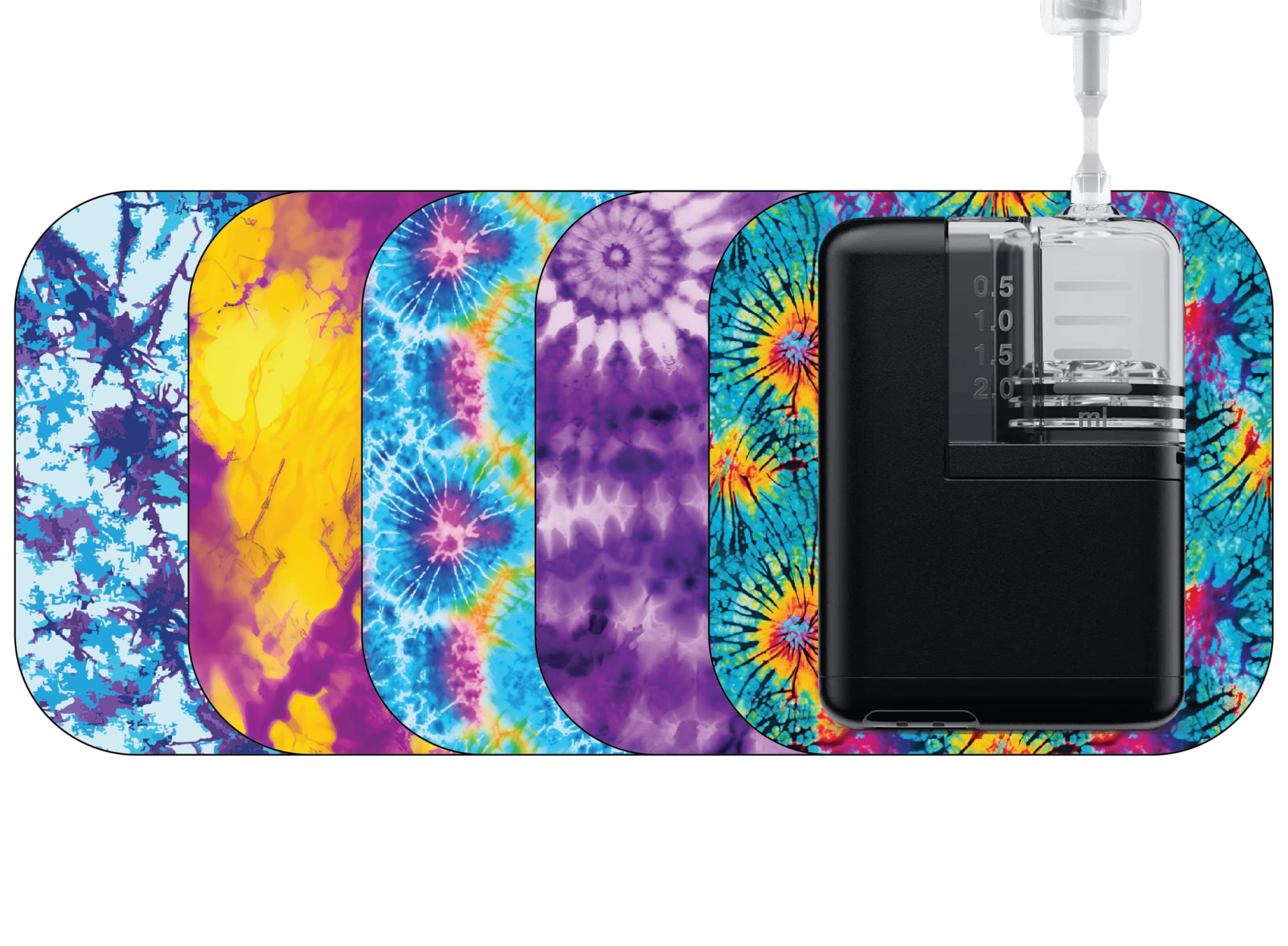 Glucomart Grip Sleeve for Mobi (5 Count) – Pair with Glucomart Mobi Stickers, Waterproof & Hypoallergenic (Tie Dye Variety Pack) (Mobi Sleeve)