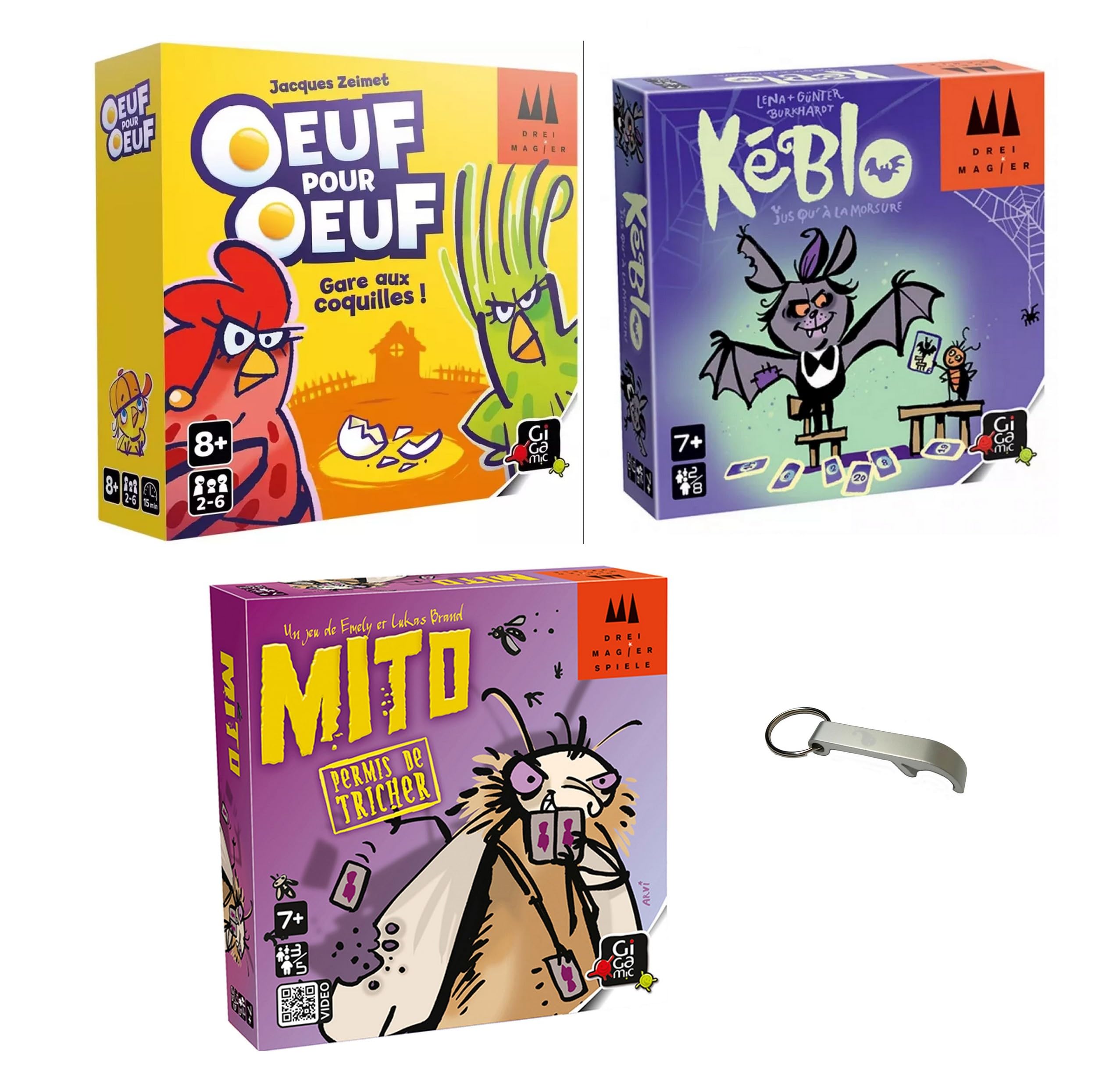 Lot 3 Jeux Format Voyage Mito + Œuf pour Œuf + Keblo + 1 Decap Blumie
