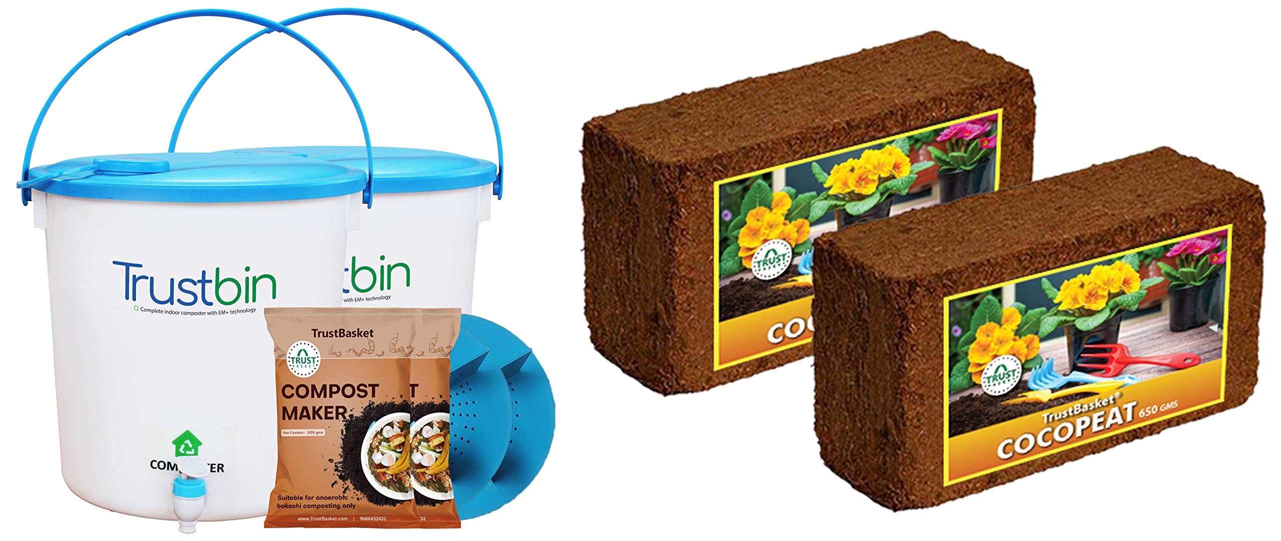 Buy Trust Basket Trustbin (Set of Two 14 litres Bins)Indoor Compost