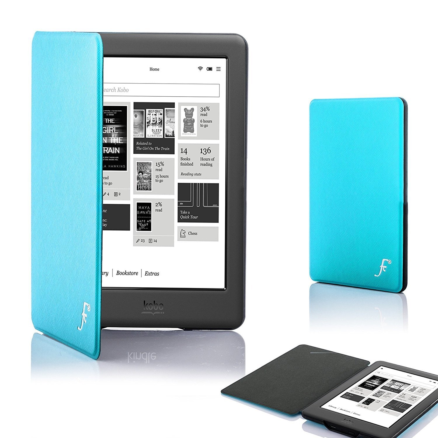 Forefront Cases Funda para Kobo Aura Edition 2 (Modelo: N236, 2016) - Delgado, Ligera y Protectora Funda para Kobo Aura Edition 2 (6") - Smart Auto Sueño Estela Función (Carcasa) - Púrpura — view 28