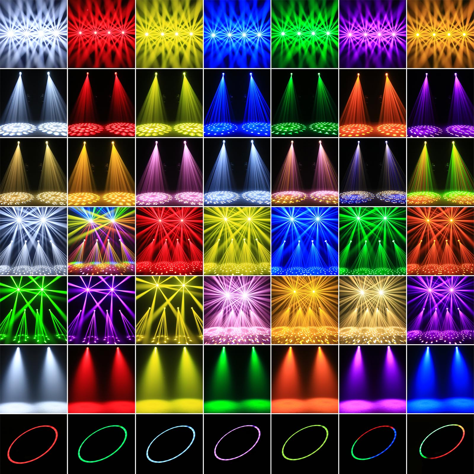 2Pcs Luce a Teste Mobili Beam da 295W, Messa a Fuoco Elettronica 14+1 Modelli 13+1 Colori Effetto di Atomizzazione a 48 Prismi perPalco Club DJ Matrimonio Festa Natale