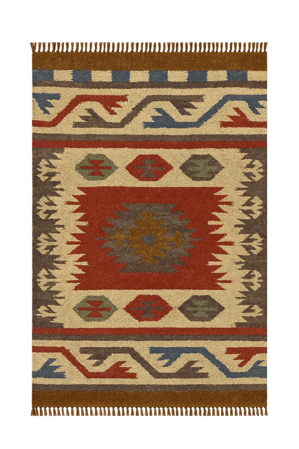 Tapis de couloir artisanal en jute rouge | Créez une ambiance accueillante unique