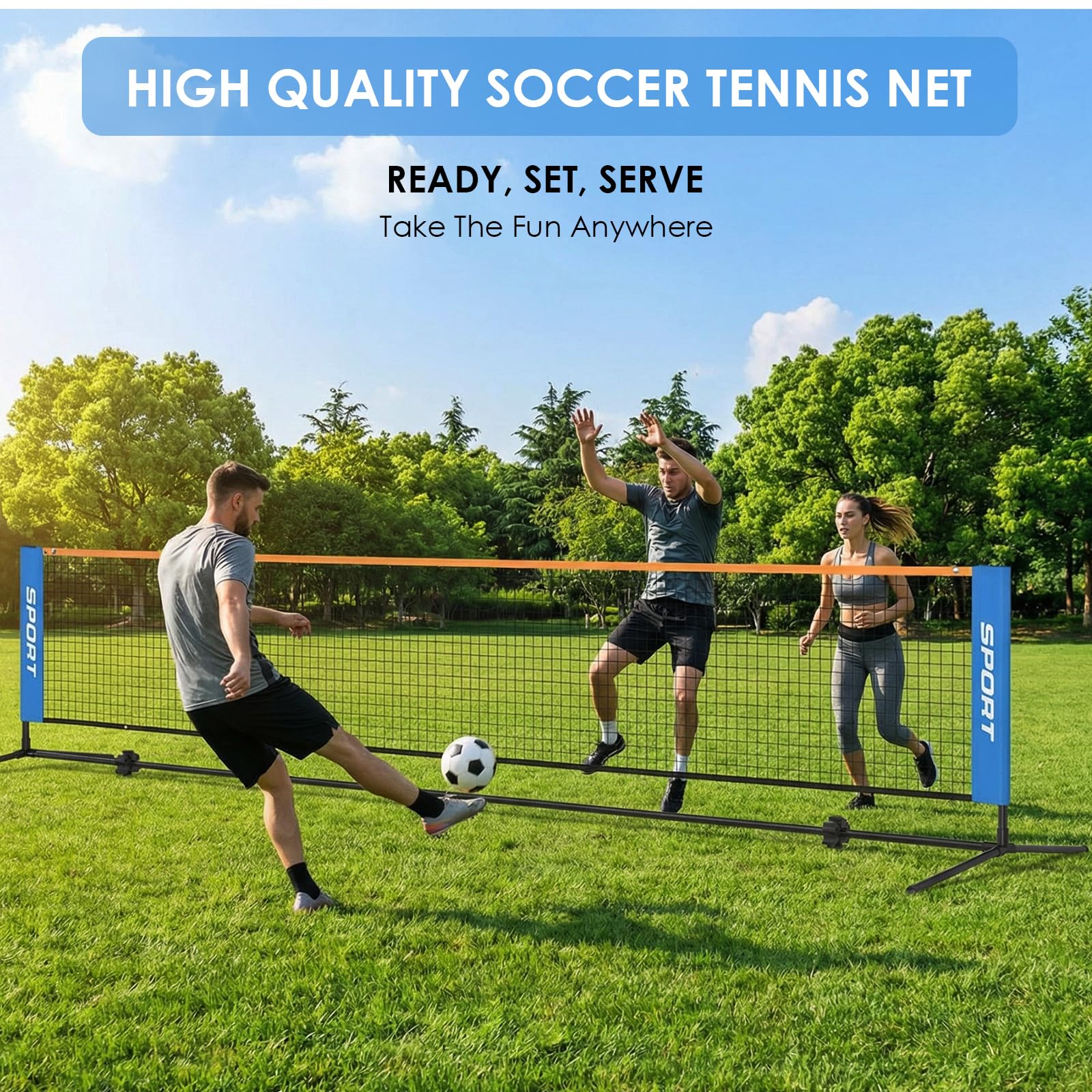 Red Badminton Red Voleibol Tenis portatil Ajustable, 4 m / 5 m Plegable Red para Voleibol para el Interior o al Aire Libre, con Soporte y Bolsa, Altura Ajustable, Fácil Instalación