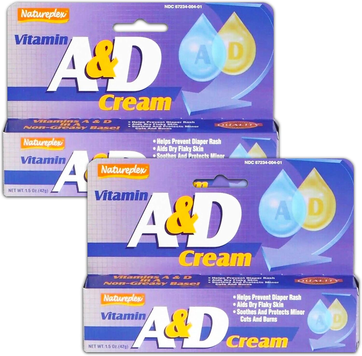 Natureplex 2X Vitamin A & D Cream 1.5 oz Diaper Rash Cuts Burns Chapped