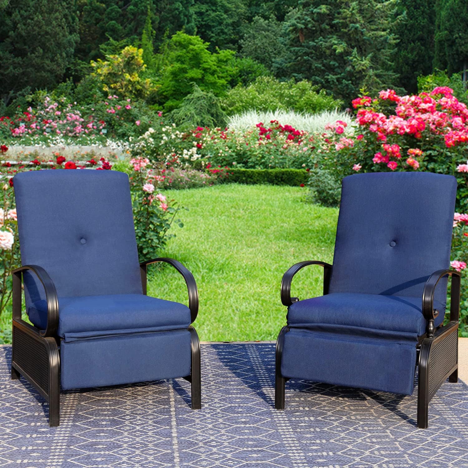 outdoor metal recliner chair