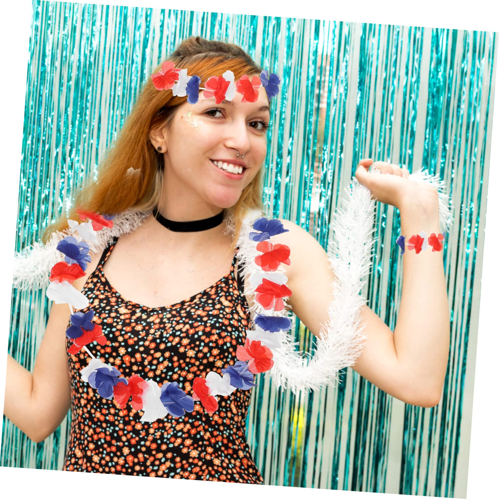 Alipis 72 Piezas De Lei Hawaiano Diadema De Leis Hawaianas Decoraciones De Guirnaldas Hawaianas Guirnaldas De Flores Artificiales Decoraciones Hawaianas para Fiesta Pulseras De Flores