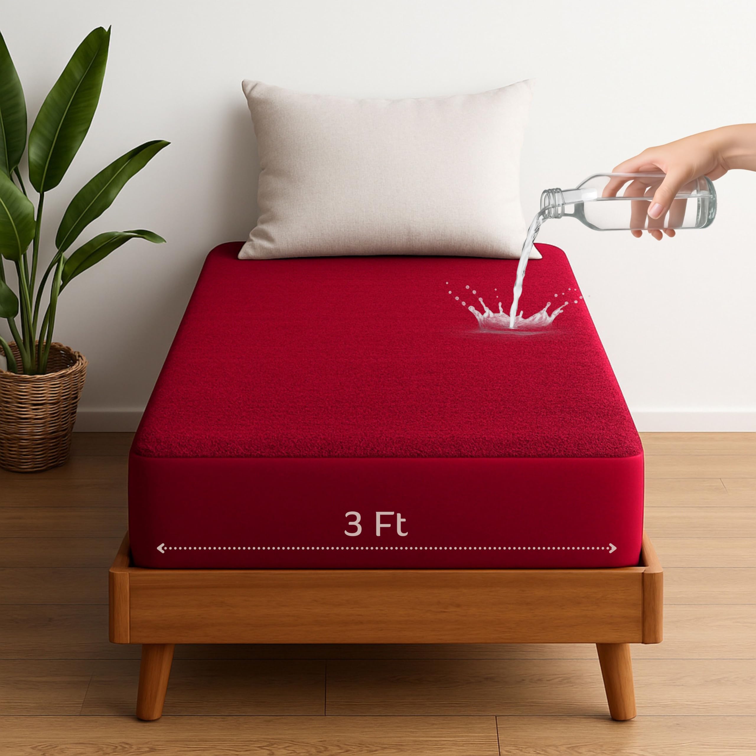 Vastrora 100% Waterproof Mattress Protector Single Bed 3x6.5 Ft | 36x78 in