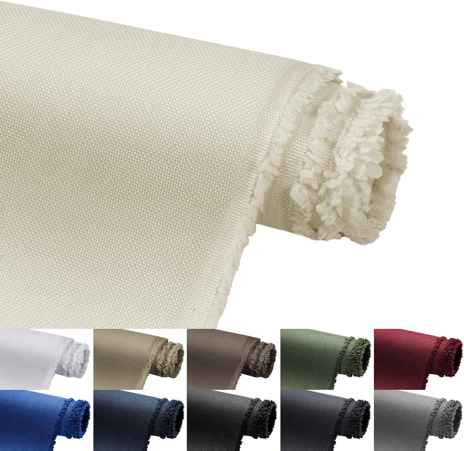 Waterproof Marine Canvas Fabric by The Yard 58" W 600D PVC Backing Water-Resistant Polyester Fabric Upholstery Material for Outdoor Indoor Marine Awning Tent Boat Furniture Cover DIY, 5 Yards Beige