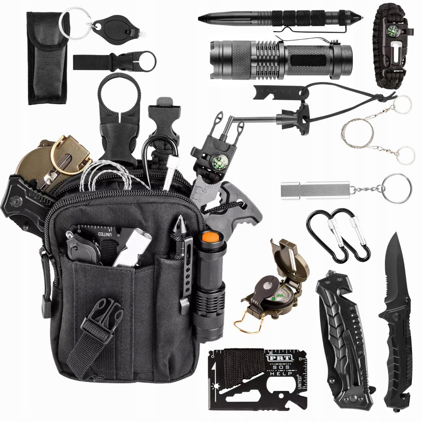 NEO TOOLS Kit de supervivencia regalos para hombres papá novio - regalos padre marido día del padre, ideas regalos de cumpleaños hermano, equipo de supervivencia al aire libre
