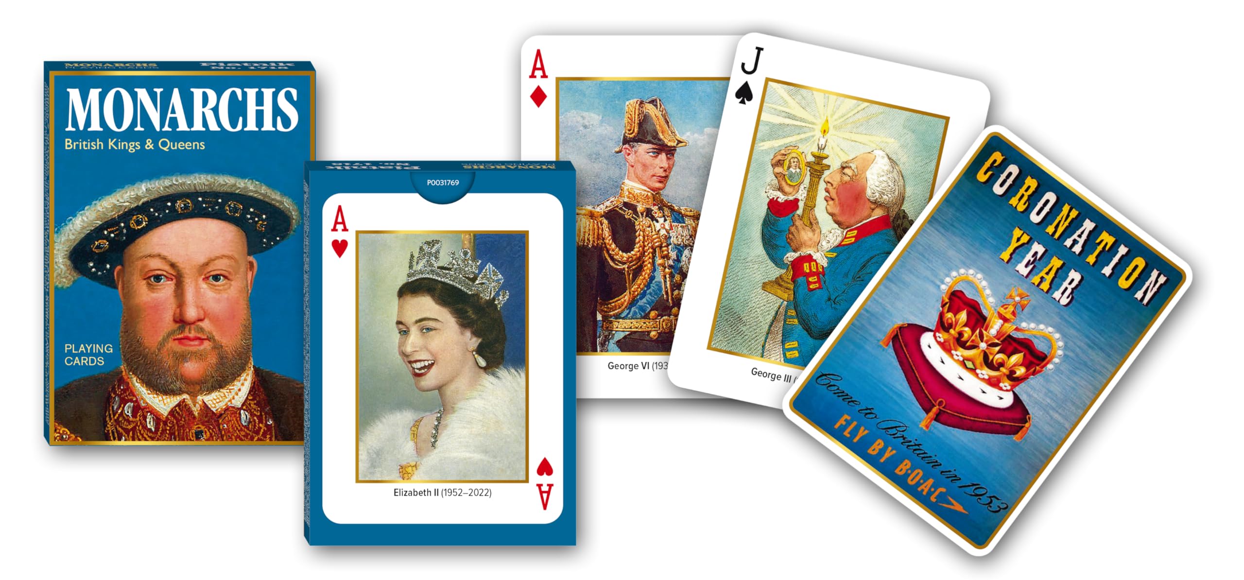 Piatnik Monarchs Card Game 54 Sheets, Rot, Gold, Blau, Schwarz, Weiß, 6.5 cm x 9.2 cm x 1.8 cm - Image 2