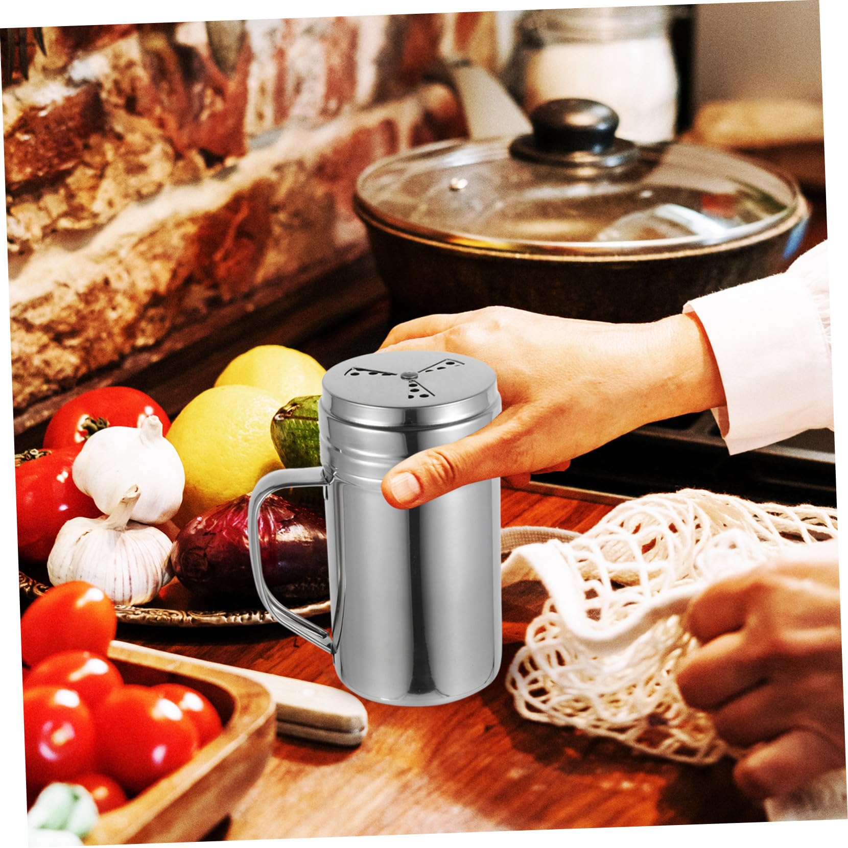 DOITOOL Saleros y Pimenteros de Acero Inoxidable 304 Agitador, Tarro Grande Multiuso Mango, para Cocina y Comedor, Recipiente para Condimentos Domésticos y Restaurantes