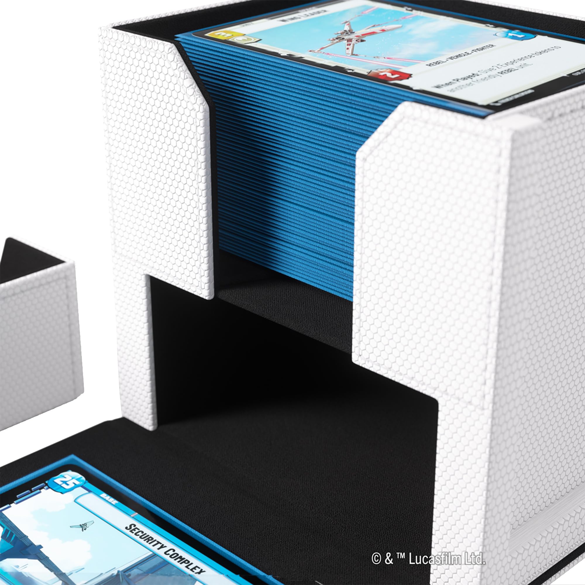 Gamegenic Star Wars Unlimited Deck Pod, ¡Lleva tu experiencia de juego a un nuevo nivel! Caja para Mazos Premium, Caben 60 Cartas con Doble Funda, Blanco/Negro