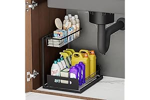 Under Sink Organizers and Storage 2 Tier Bathroom Organizers