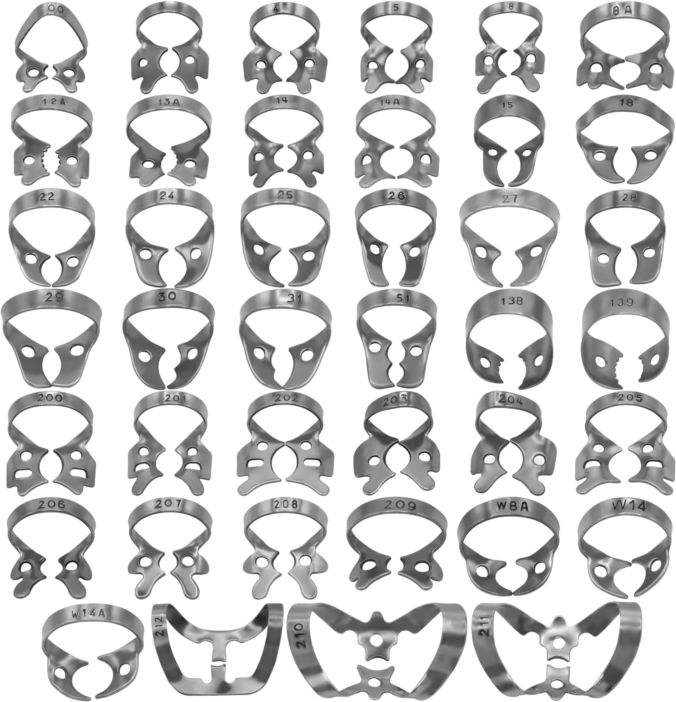 SURGICAL ONLINE Premium Endodontic Rubber Dam Clamp Kit Different Kinds, Dental Procedure Tools, High-Quality Stainless Steel, Professional Dental Supplies, Multipack Dental Clamps (40 Pcs.)
