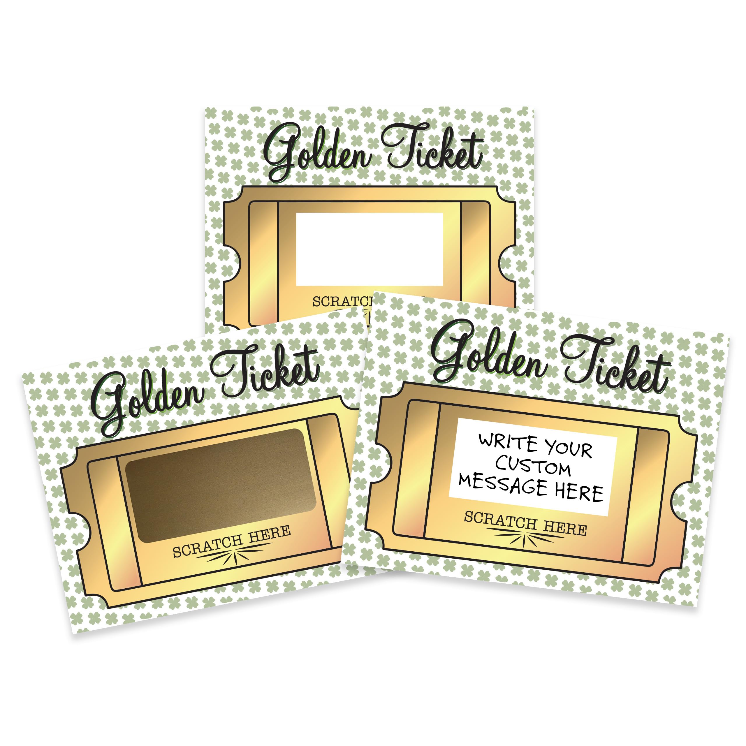 My Scratch Offs 20 Golden Ticket St. Patrick's Day Make Your Own DIY Scratch Off Cards with Scratch Off stickers for Raffle Tickets, Card Games, Prizes &amp; Small Business
