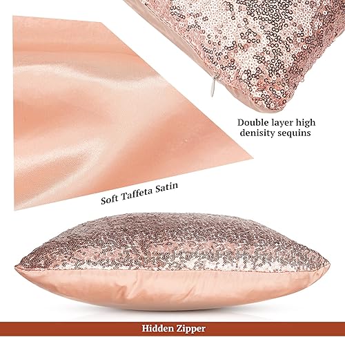 Miniatura 3 de Irenare 4 piezas de fundas de almohada con lentejuelas y esponjosas para invierno, fundas de cojín suaves para sofá, cama, decoración para Navidad