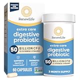 Renew Life Extra Care Digestive Probiotic Capsules, 50 Billion CFU Guaranteed, Daily Supplement Supports Immune, Digestive, Respiratory Health(1), L. Rhamnosus GG, Dairy, Soy and Gluten-Free, 60 Count