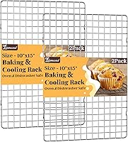 LIEMAND 2-Pack 10x15 Inch Stainless Steel Cooling Racks for Baking - Oven Safe to 575°F, Dishwasher Safe, Fits Jelly Roll Pans