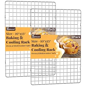 Cooling Racks for Cooking and Baking - 2 PCS 10 x 15 Grid Wire Baking Rack for Oven