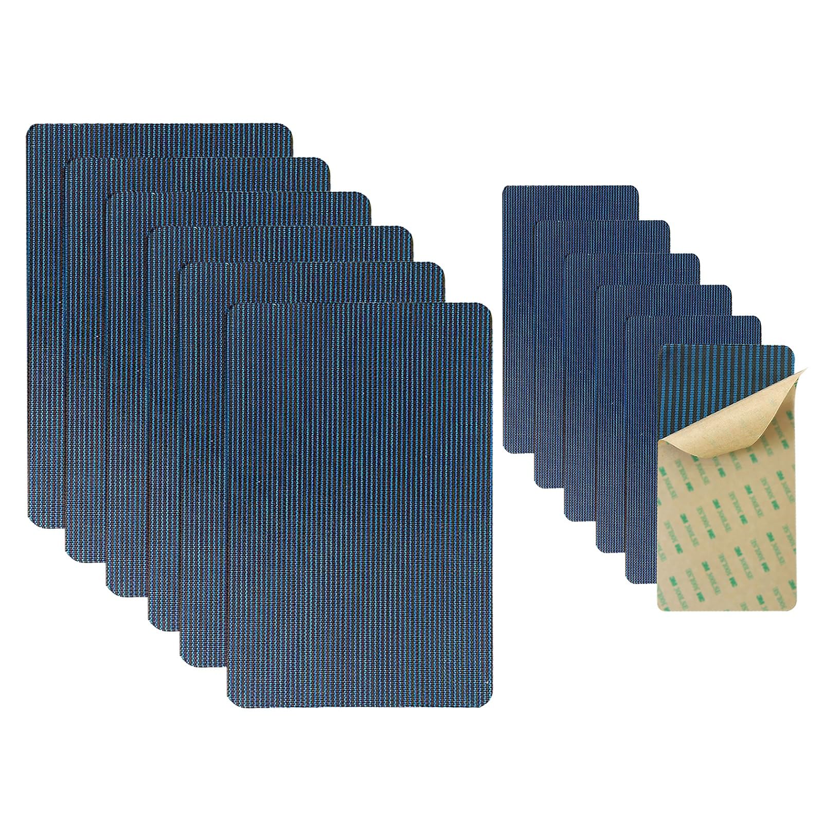 Kit de parches para cubiertas de piscina Parches grandes para cubiertas de piscinas Azul Kit de reparación de malla recortable para cubiertas de piscina redondas rectangulares con reverso adhesivo ( C