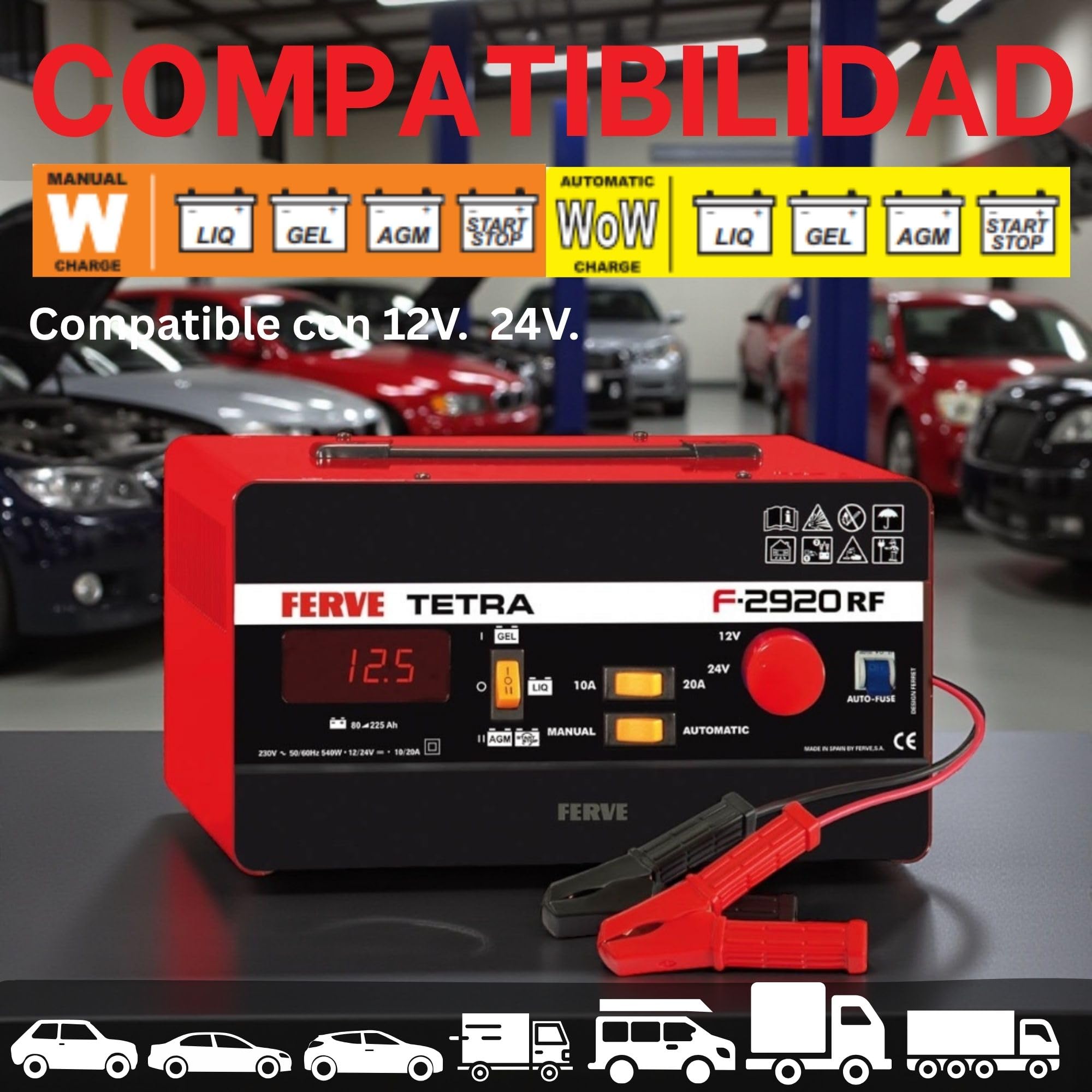 FERVE f-2920 Tetra RF Caricabatterie 12 – 24 V 10 – 20 A