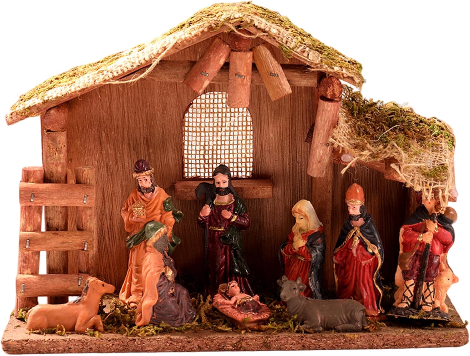 Christmas Nativity Set Religious Nativity Scene & Figures for Christmas Indoor Tabletop Decorations, Xmas Decor