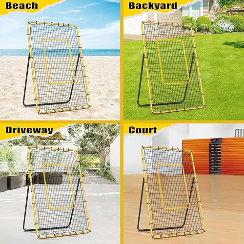 Miniatura 5 de Volleyball Rebounder Net 7x4 ft -5 Angles Adjustable, Outdoor Portable or Home Training Equipment, Backyard Volleyball Trainer with Rebound Net,