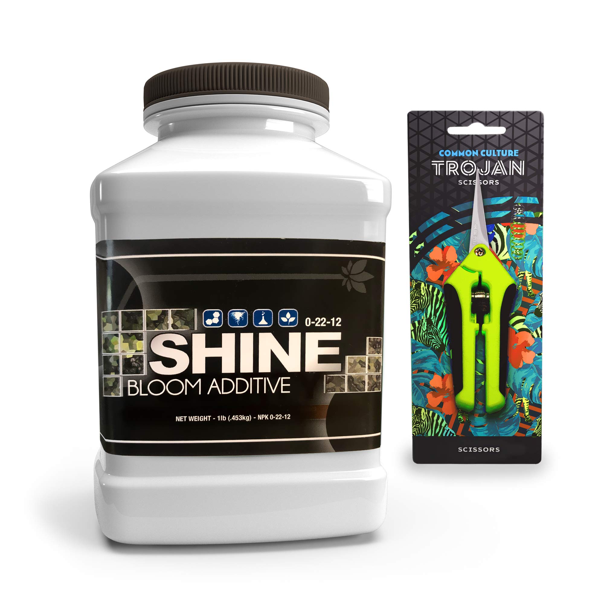 1 lb Shine by Veg + Bloom- A Hydroponic Powder That Enhances The Bloom Stage of Plant Growth. Add to Reservoir During Flowering to Maximize Crop Production | Common Culture Trimming Scissors Included