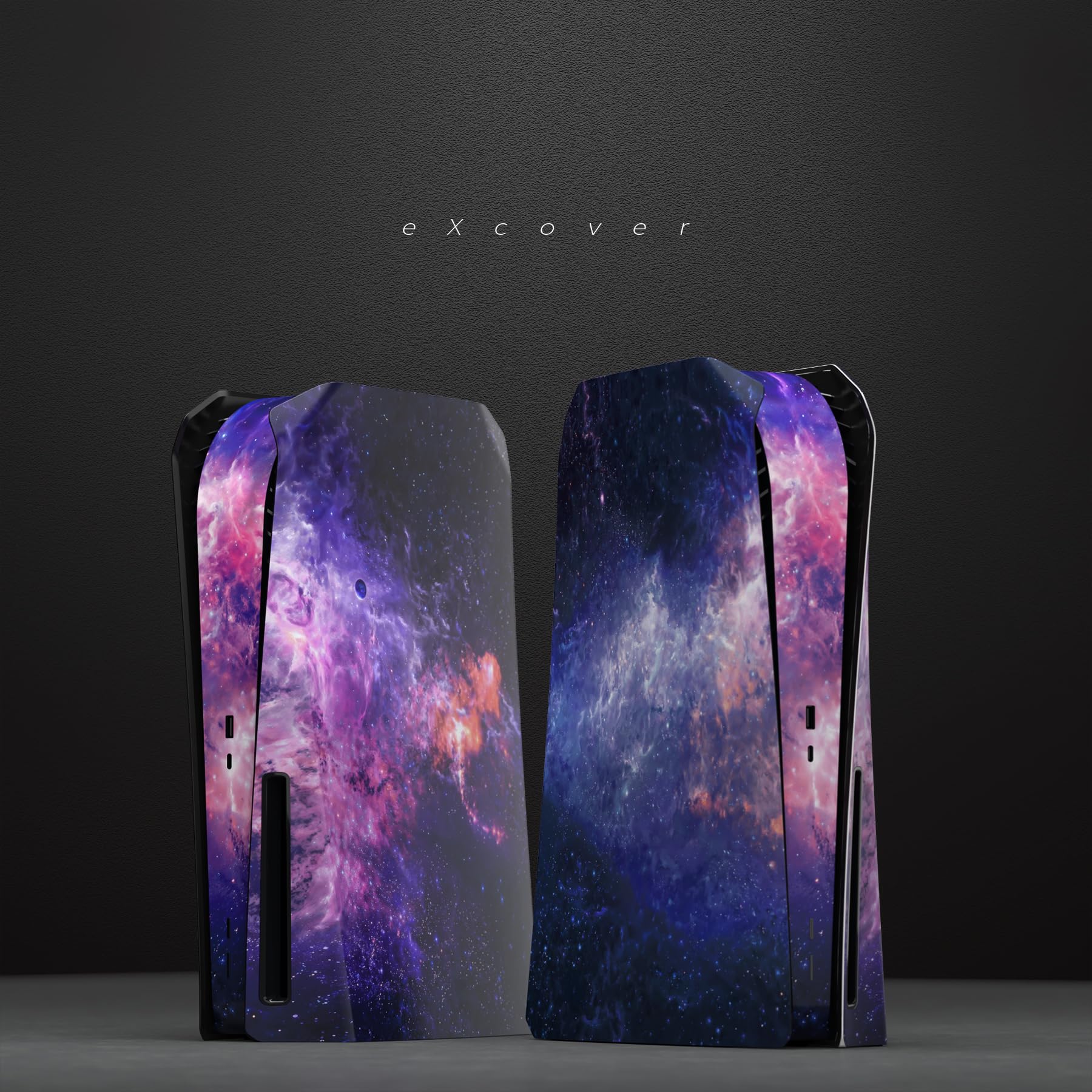eXtremeRate eXcover Górna Dolna Pokrywa do ps5 Console Disc Edition | Wymiana Płyta Czołowa Backplate Shell Powłoka Kompatybilna z ps5 Wersja Disc Disc—Bez Konsola,Nebula Galaxy