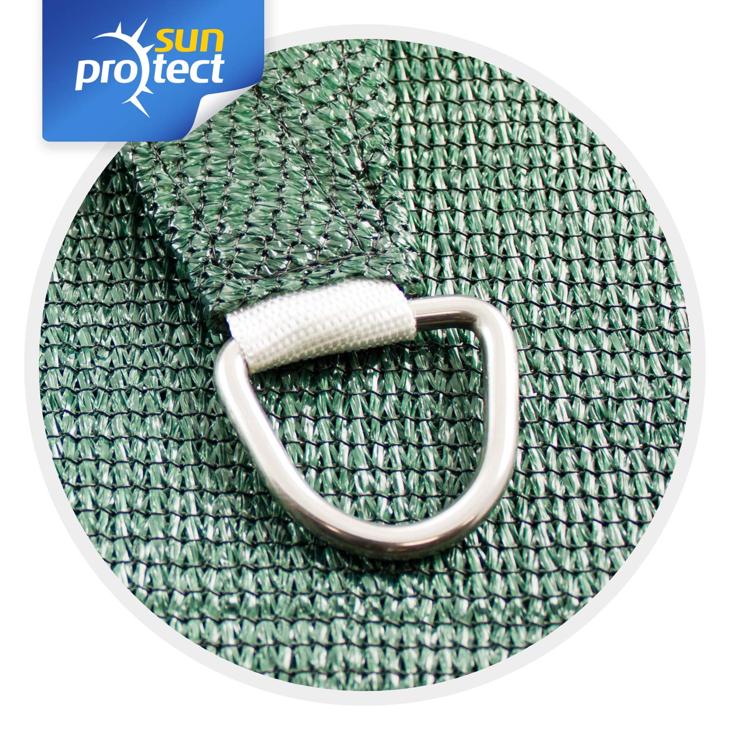 sunprotect 83245 Professional Sonnensegel, 6 x 4 m, Rechteck, Wind- & wasserdurchlässig, grün