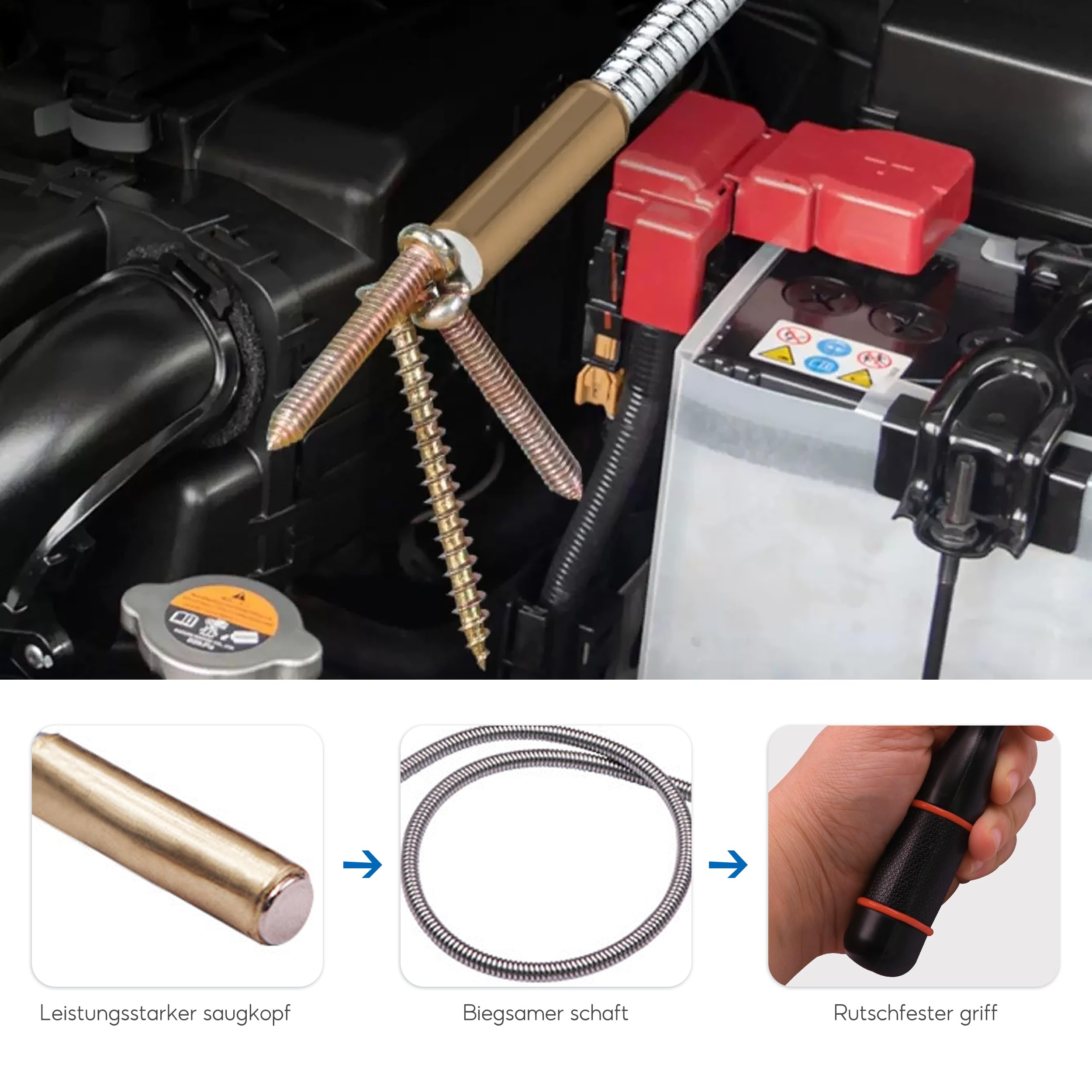 Fentar 2stk Flexibler Magnetheber Magnetstabgreifer, 60CM Biegbares Fentar 2stk Flexibler Magnetheber Magnetstabgreifer, 60CM Biegbares