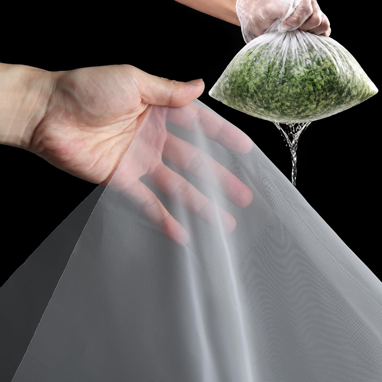 ZZRANYE Nylon Mesh Fabric 100 Mesh, 39.3" × 39.3" Food Grade Fine Mesh Strainer, Reusable Filter Cloth for Straining Juice, Wine, Milk, Cold Brew Coffee, Ultra Fine Nylon Screen