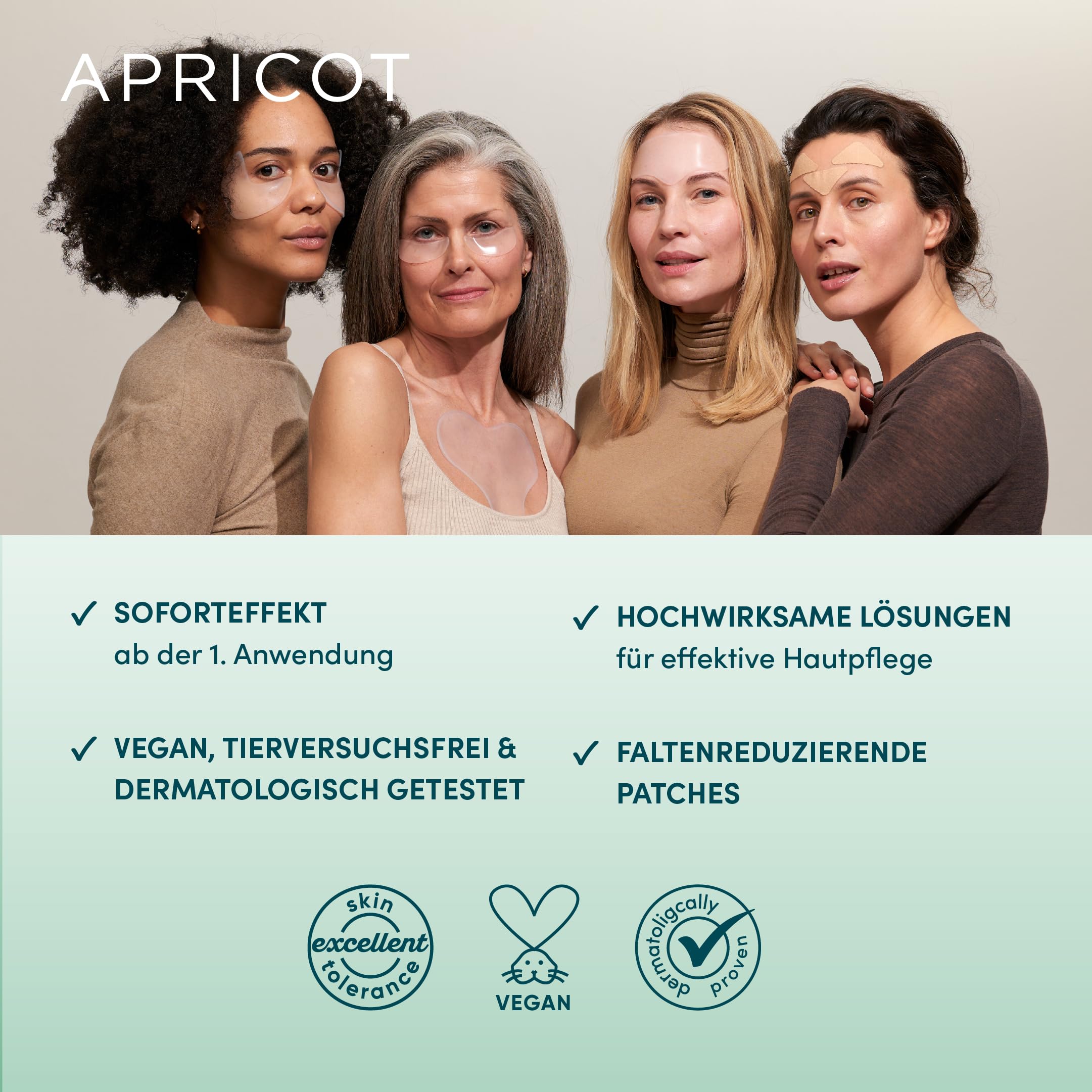 APRICOT “aloe vera“ Zornesfalten Pflaster I Facial Patches zur Minderung von Zornesfalten, mit Aloe vera I Anti Falten Pflaster 60 Stck. I Wrinkle Patches Faltenpflaster