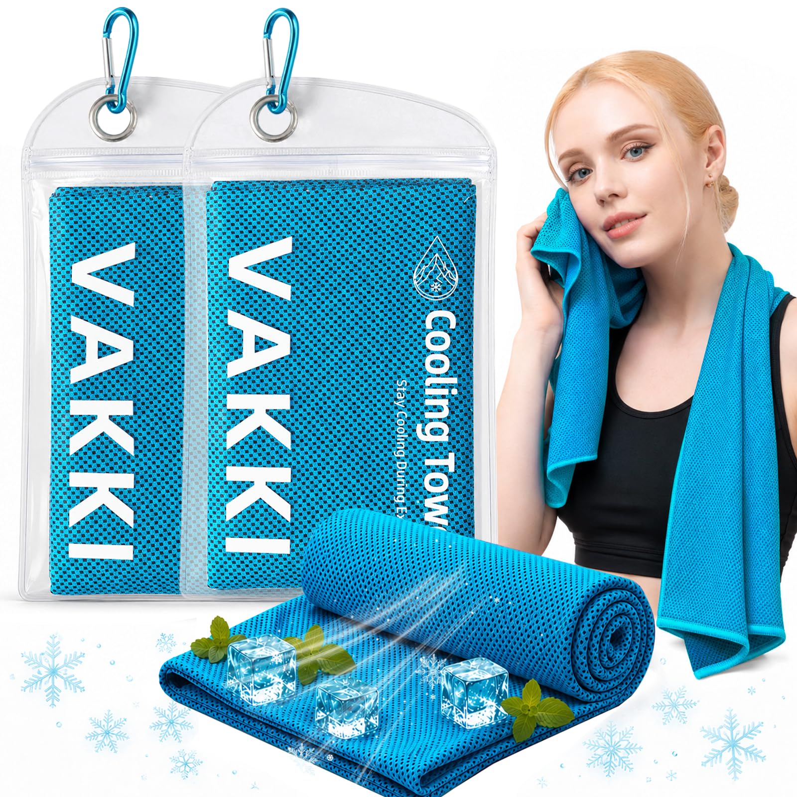 VAKKI Cooling Towels, 2 Pack (40"X12")-100 * 30cm