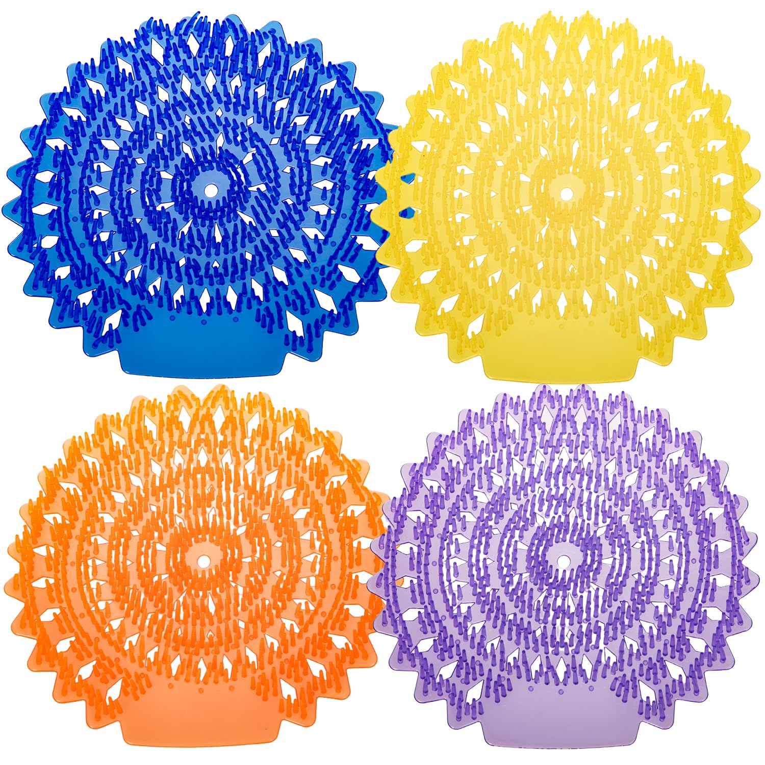 16 Pack Urinal Screen Deodorizer, 3D Wave Anti-Splash Odor Protection, Lavender/Lemon/Orange/Ocean Breeze Fresh Scents Urinal Mats, Urinal Cakes for Men Bathrooms, Toilets