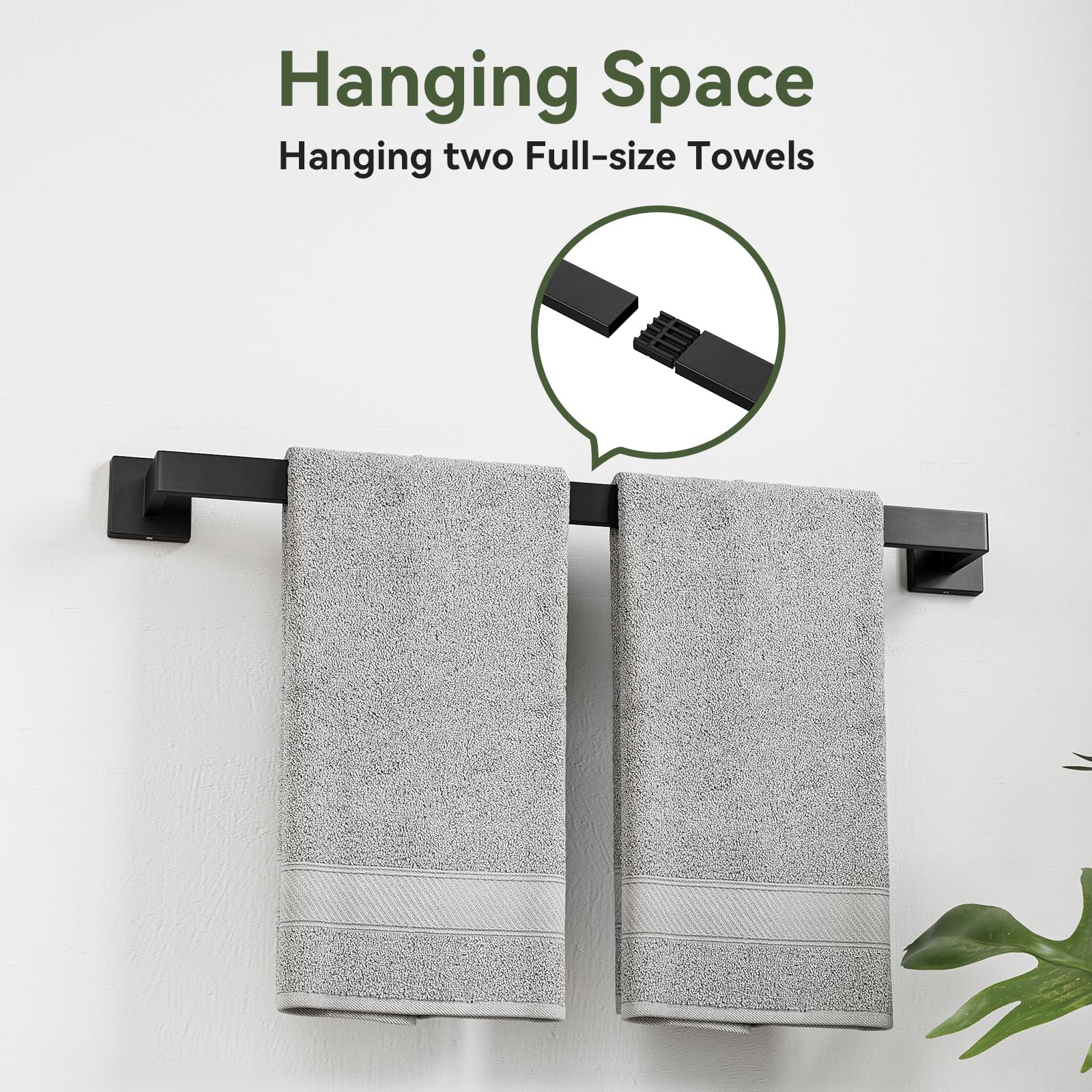 20-Pieces Matte Black Bathroom Accessories Set, 24 Inch Bathroom Hardware Set, SUS304 Stainless Steel Bath Towel Bar Set, Towel Racks for Bathroom Wall Mounted, Modern Bathroom Decor — Amazon image 7