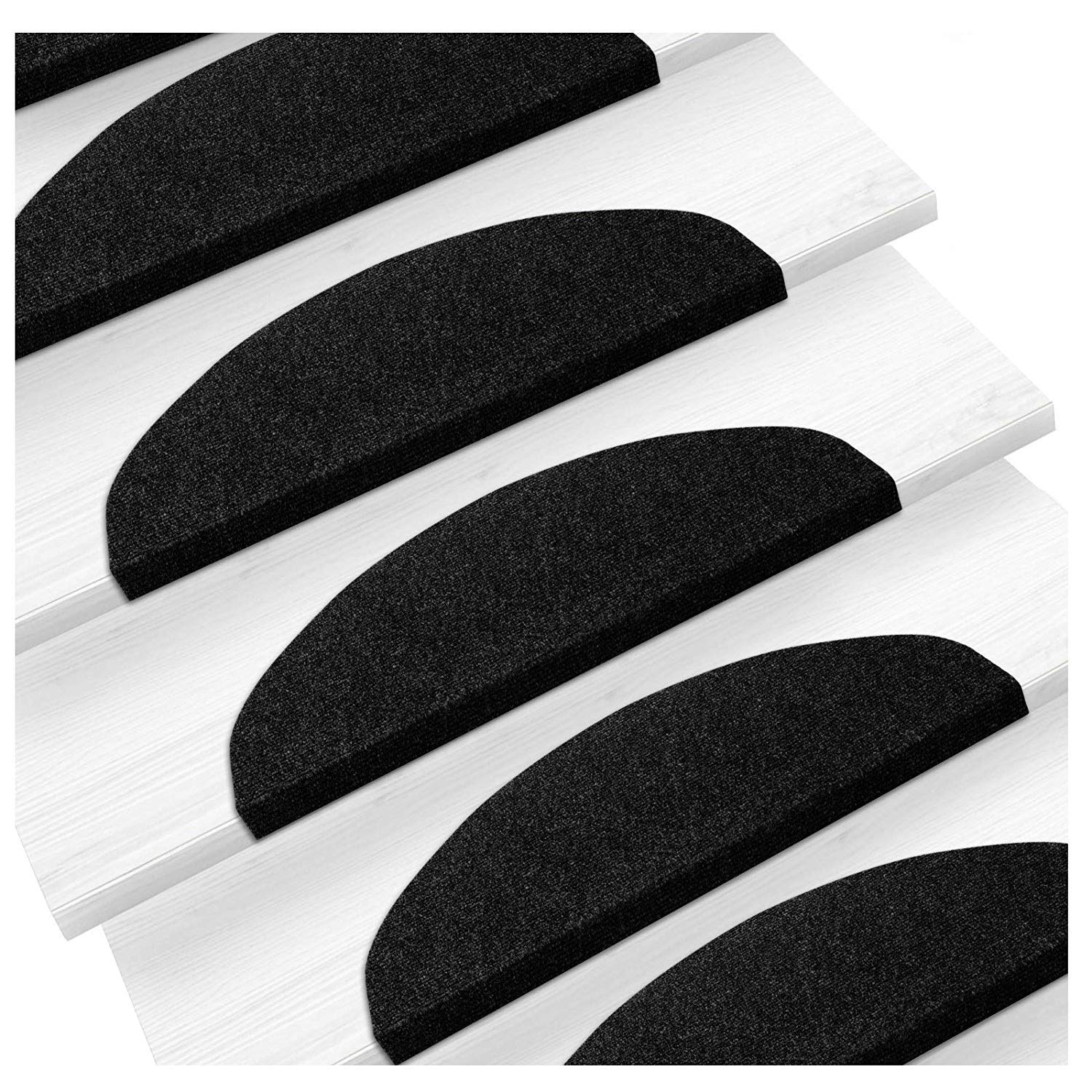 Marchettes d'escalier adhésives | Confort & sécurité | quantité, Couleur et Dimensions au Choix | Installation Facile et Rapide | MadeInNature® (Anthracite, 25 marchettes)