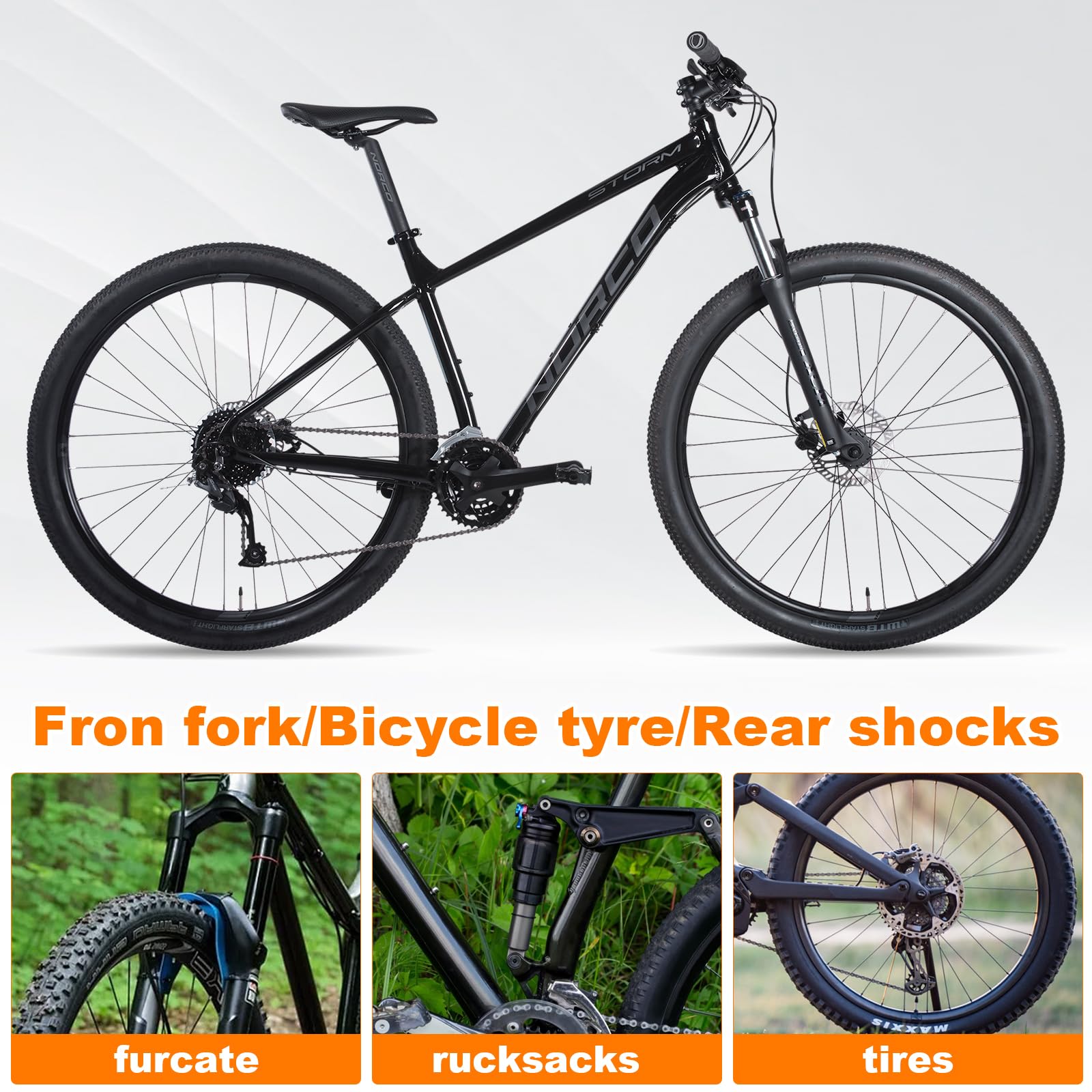 Pompa Bicicletta, Pompa Ammortizzatore MTB Ad Alta Pressione 300 Psi con Manometro, Pompa Bici per Forcella, Pneumatici e Ammortizzatori, mini pompaper Valvole Presta/Schrader