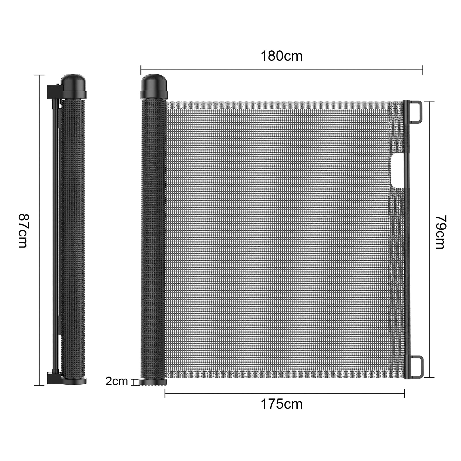 UISEBRT Cancelletto estensibile per scale 0-150cm, Cancelletto per Bambini e Animali Estensibile, cancelletto sicurezza bambini per interni ed esterni, Nero