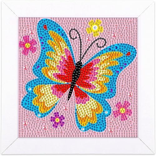 Labeol Kit de diamantes 5D para niños con marco de madera, arte y manualidades para niños de 6 a 8 años, 10 a 12 años, pintura por números,