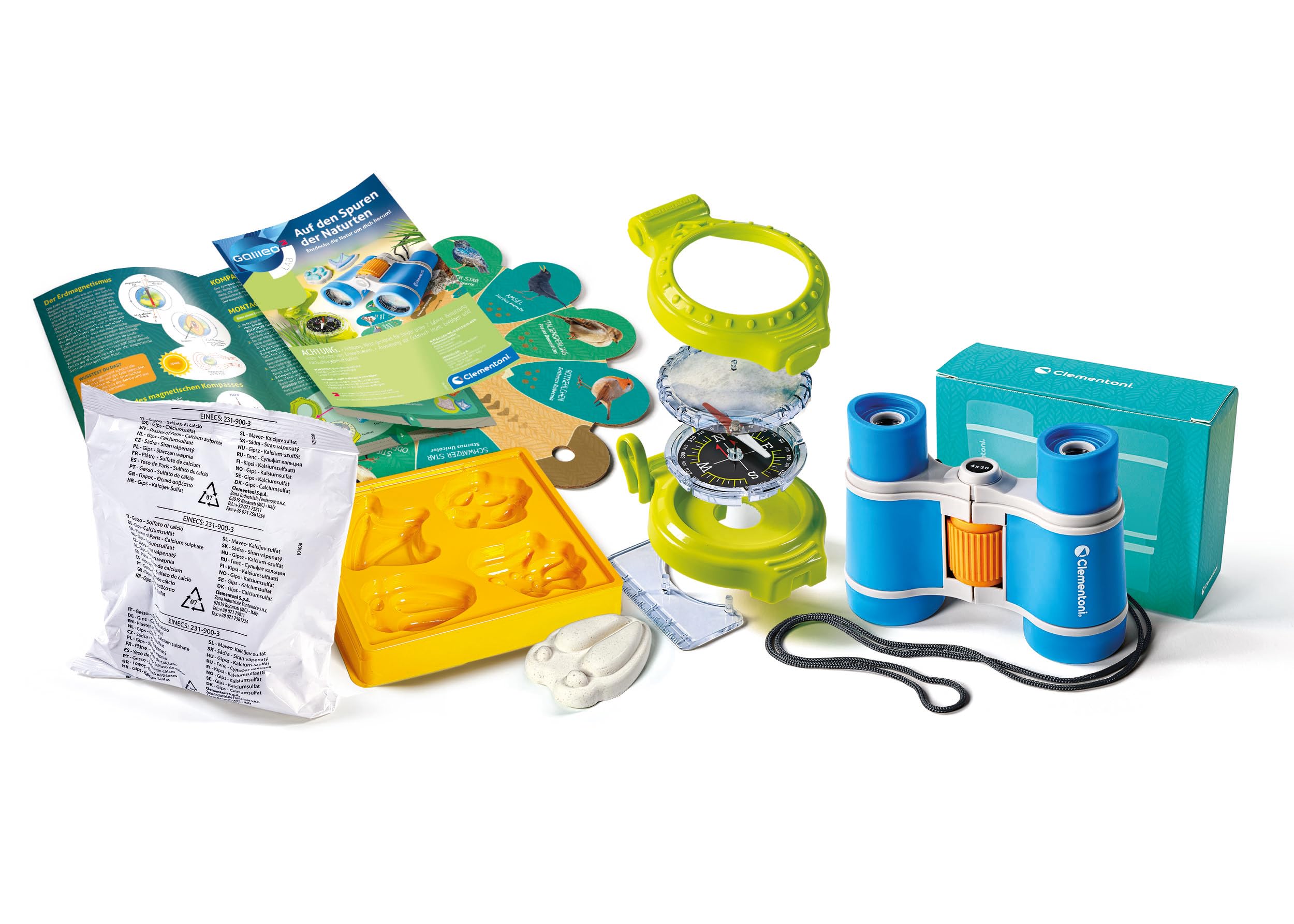 Galileo Lab Auf den Spuren der Natur - Forscherset mit Kompass und Fernglas für Kinder ab 7 Jahren, 59333 von Clementoni