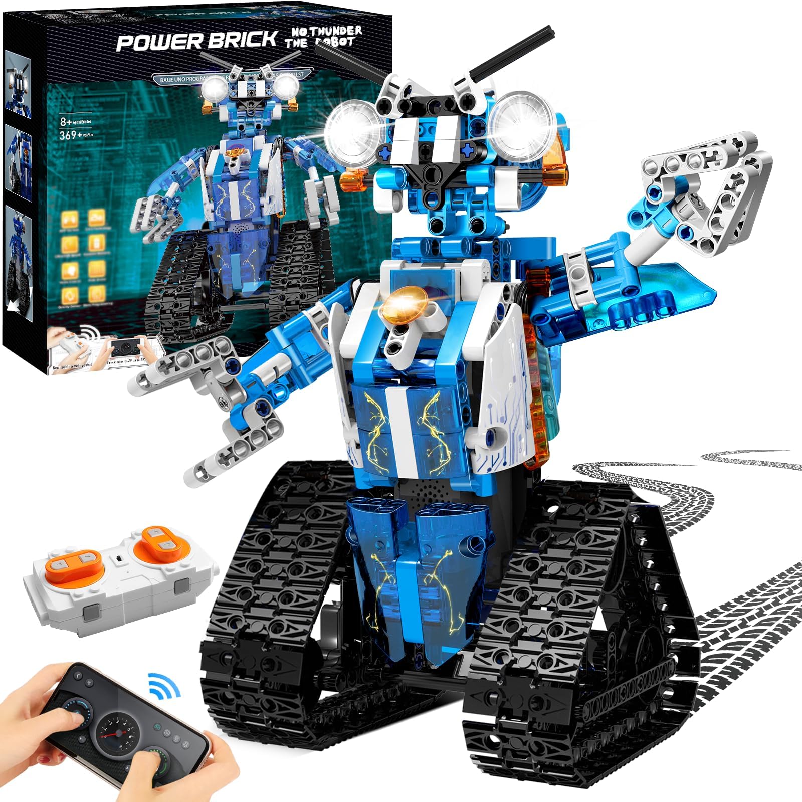 Robot STEM Projects for Kids Ages 8-12, Remote & App Controlled Robot Building Kit, Coding and Programming Building Toys, Creative Mindstorms Gifts for Boys Girls（369+Pcs）