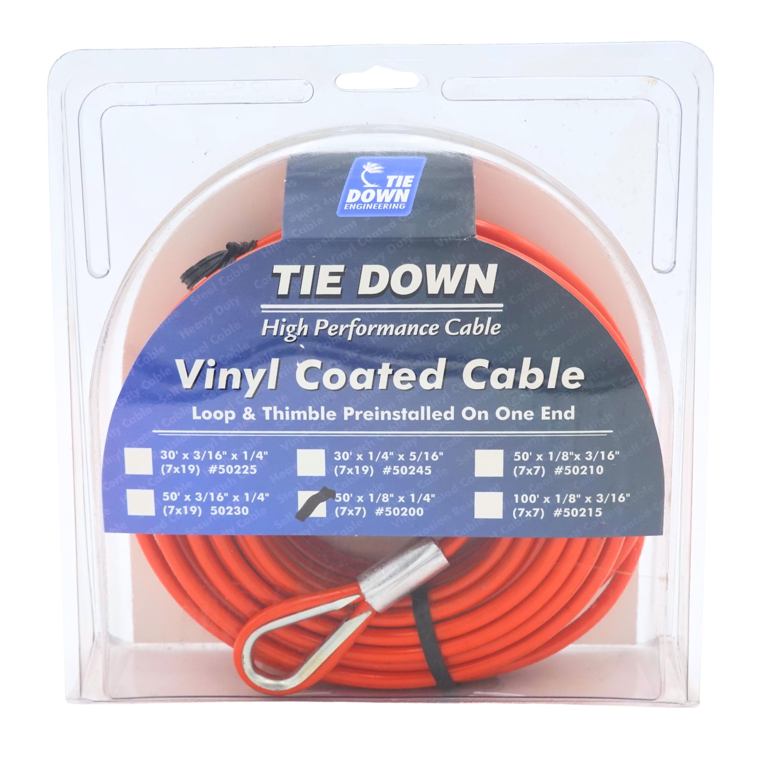 BANDALORE バンダロア Amazon.com: Tie Down 50 ft Orange Vinyl Coated Steel Cable with