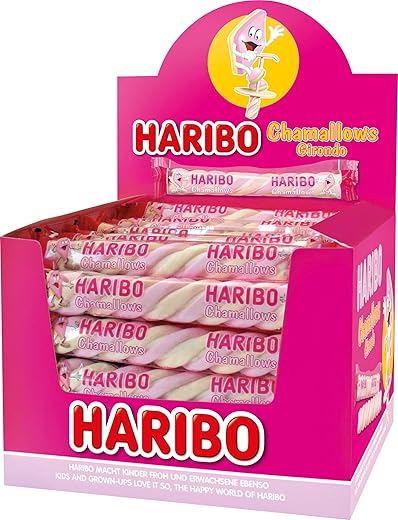 Haribo Chamallows Girondo, Individually Wrapped Marshmallows Candy, Fruit Flavour, Ideal for Parties - 60 x 11.5g [694g]