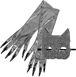 WHAMVOX 1 Conjunto De Luvas Máscara Facial Decoração Feminina Máscara Cosplay Máscara De Festa De Halloween Fornecimento De Festa Máscara De Cosplay De Halloween Máscara Feminina Para