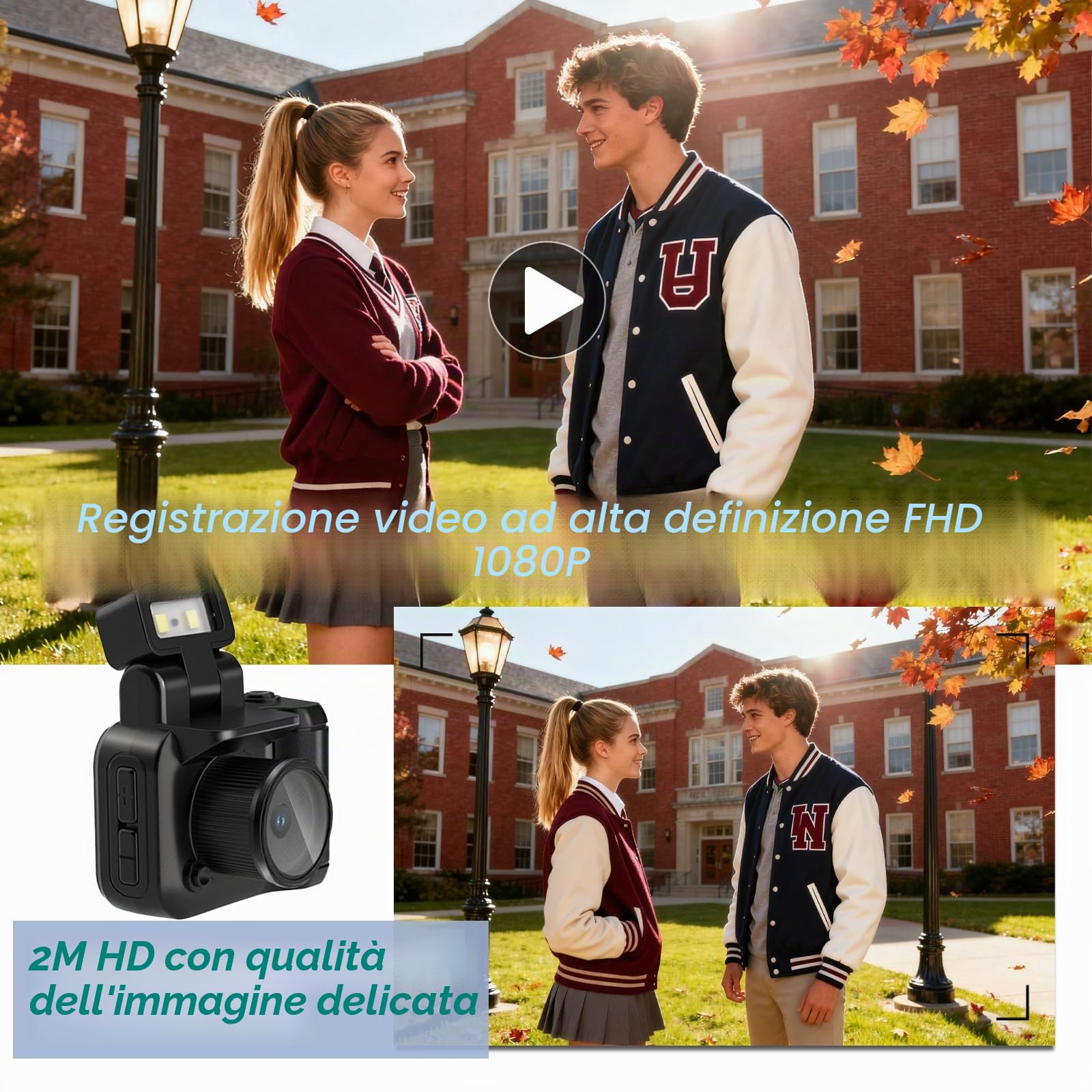 Xilecam Mini Macchina Fotografica Vintage con Scheda da 32 GB Mini Fotocamera Portachiavi Un Regalo Molto Creativo Fotocamera Compatta Digitale（Nero opaco）