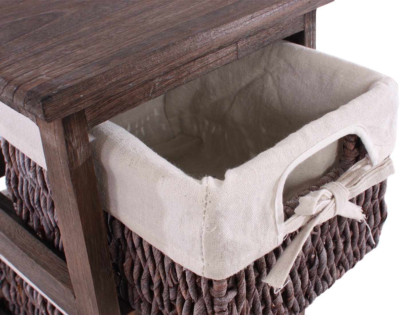 Mendler Scaffale cassettiera con 5 ceste Shabby Vintage Legno di paulonia 28x25x90cm - Marrone