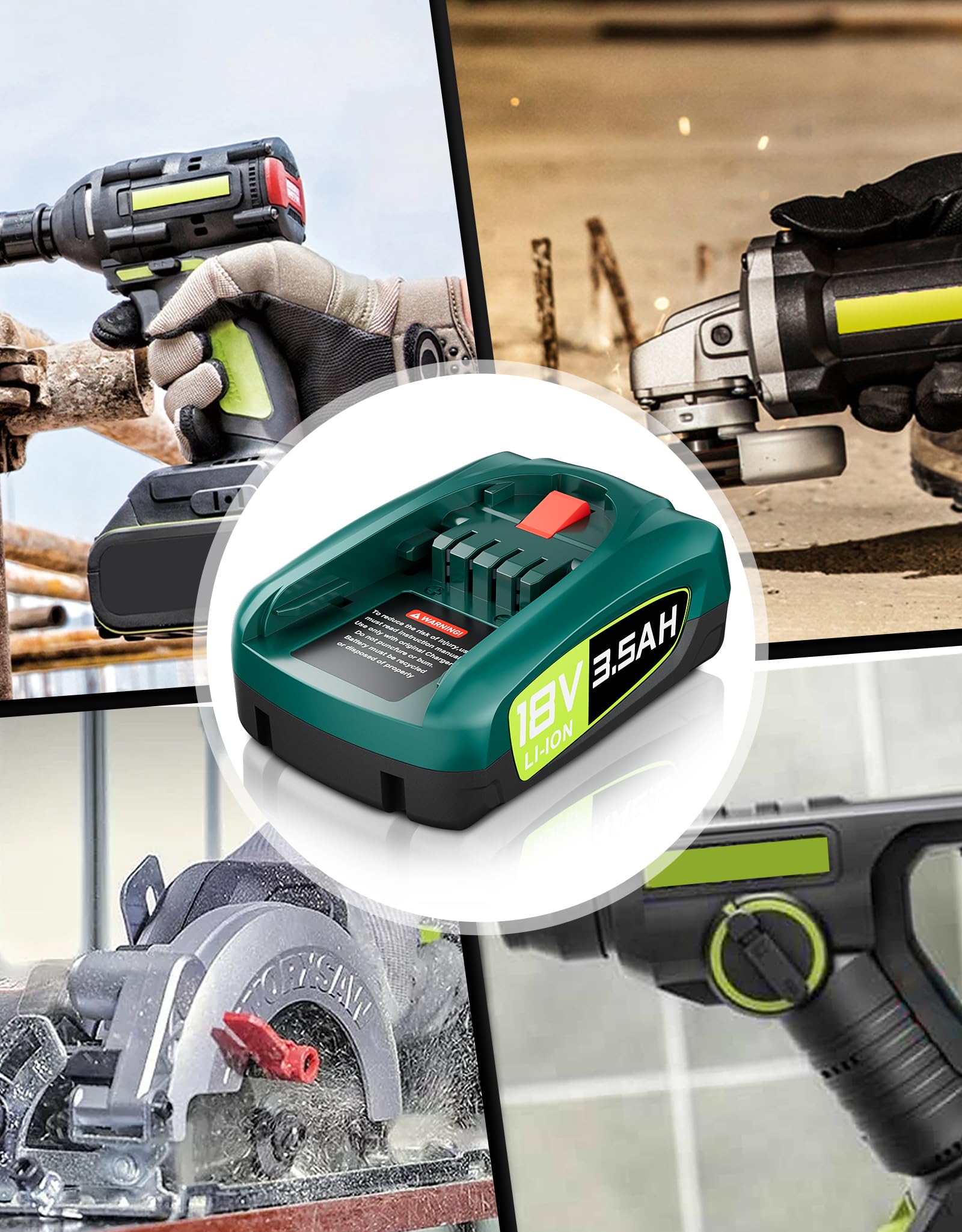 2 batterie di ricambio da 3,5 Ah 18 V PBA, compatibili con Bosch Home & Garden, Gardena, Gloria, Wagner, Rapid (non per aspirapolvere Unlimited), batteria di ricambio agli ioni di litio per PSR PSB