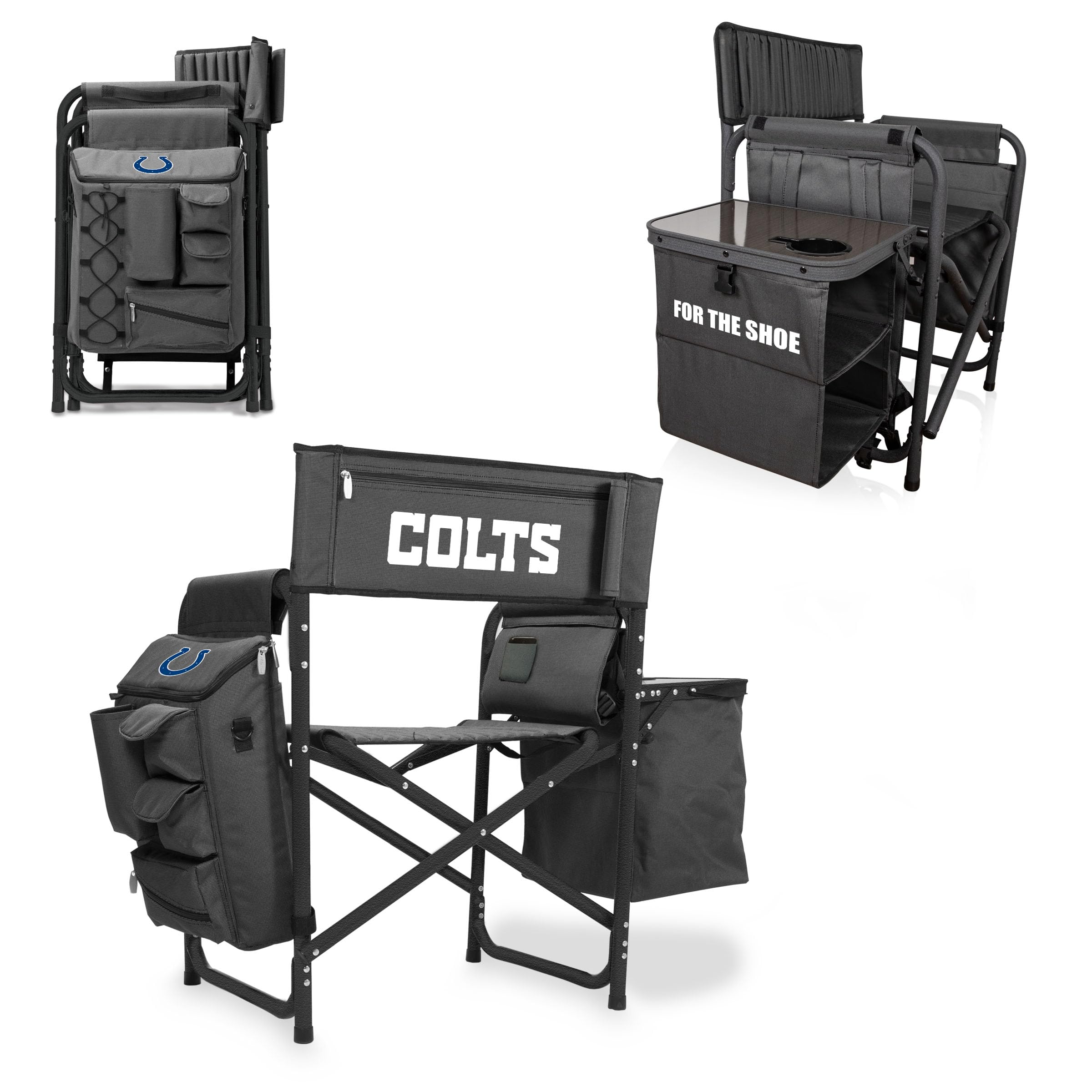 Picnic TIME NFL Unisex-Adult NFL Fusion Camping Chair with Side Table and Soft Cooler, Beach Chair for Adults, Lawn Chair